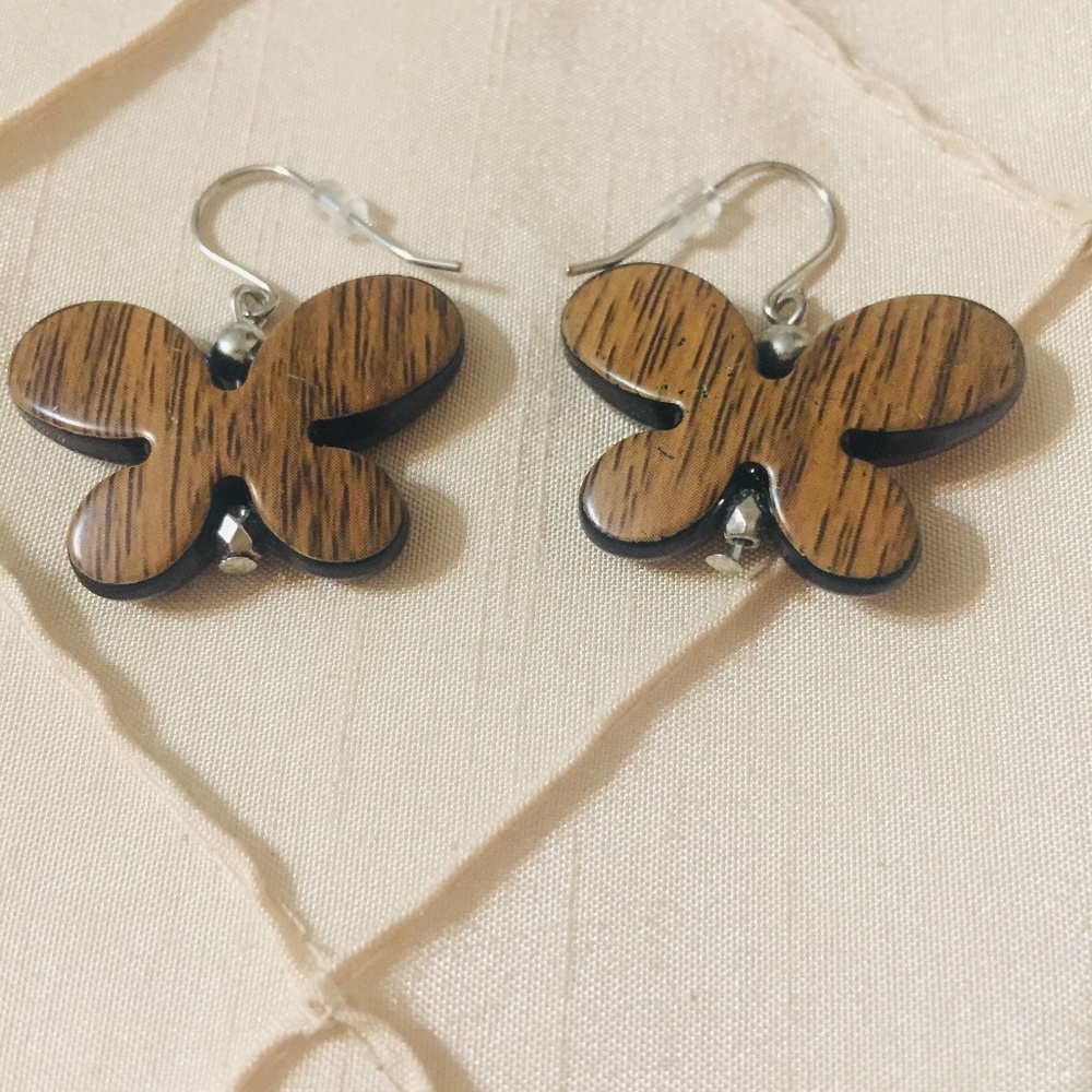 Wooden Butterfly Earrings